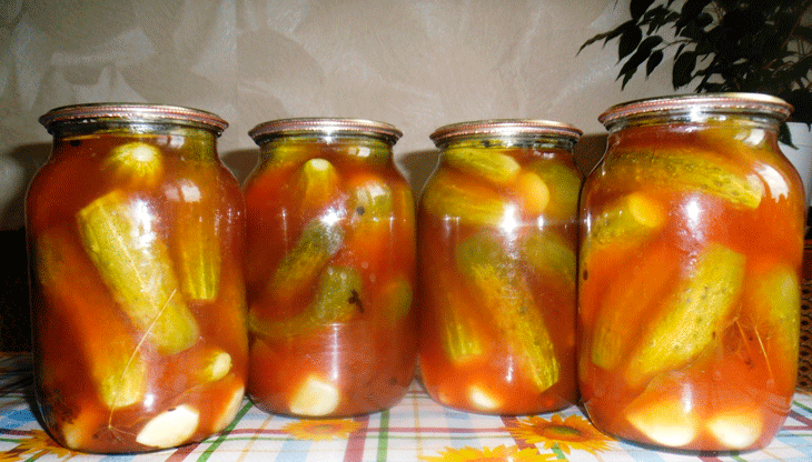 Огурцы с томатом 